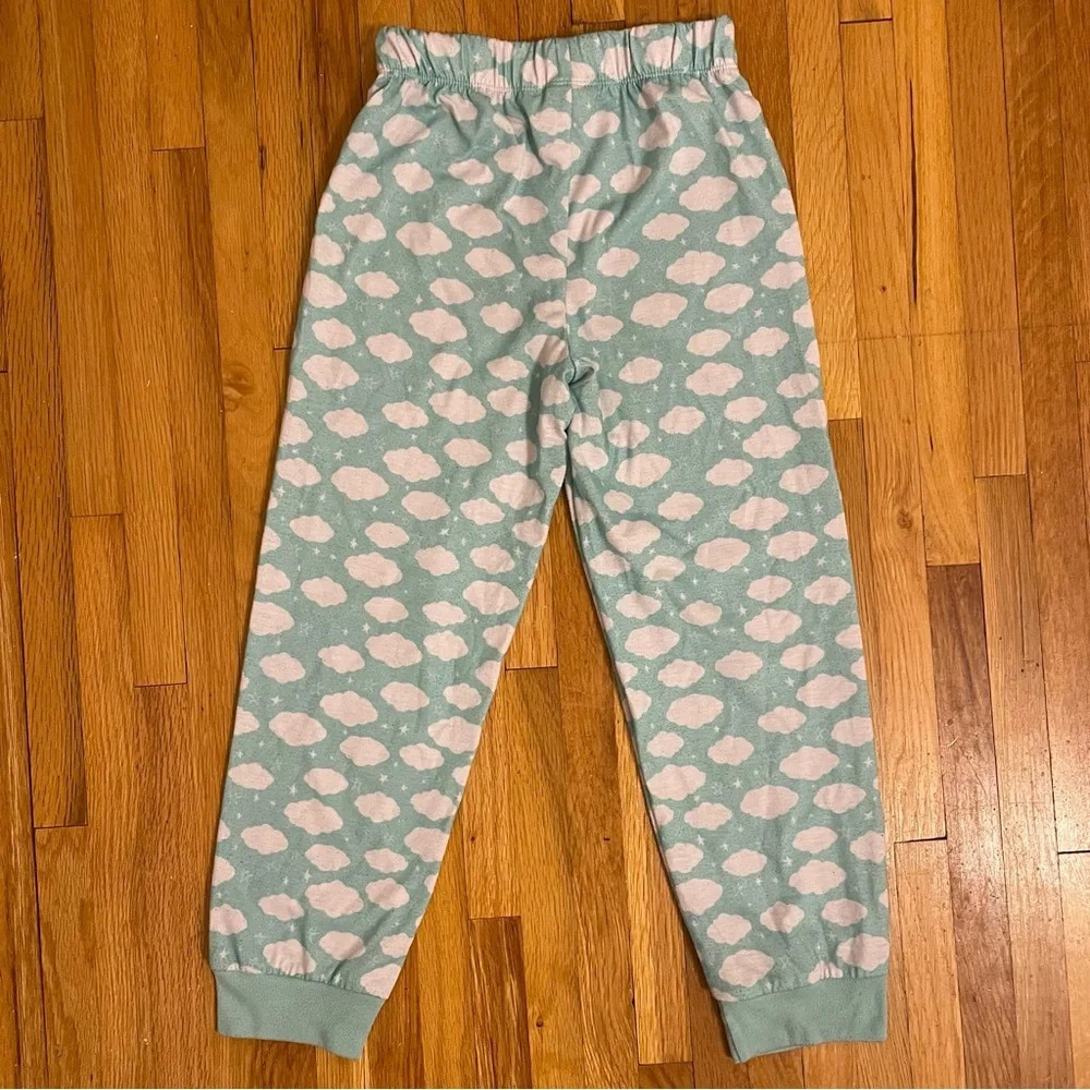 4/$25 Eddie Bauer 2 Piece Pajama Set Girls Small 7/8 Blue White Clouds - Picture 11 of 14